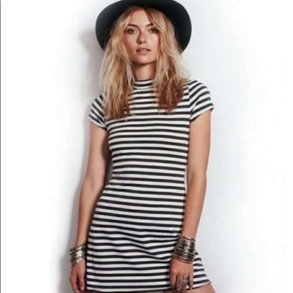 Free People Beach On the Line Striped Ponte Dress.